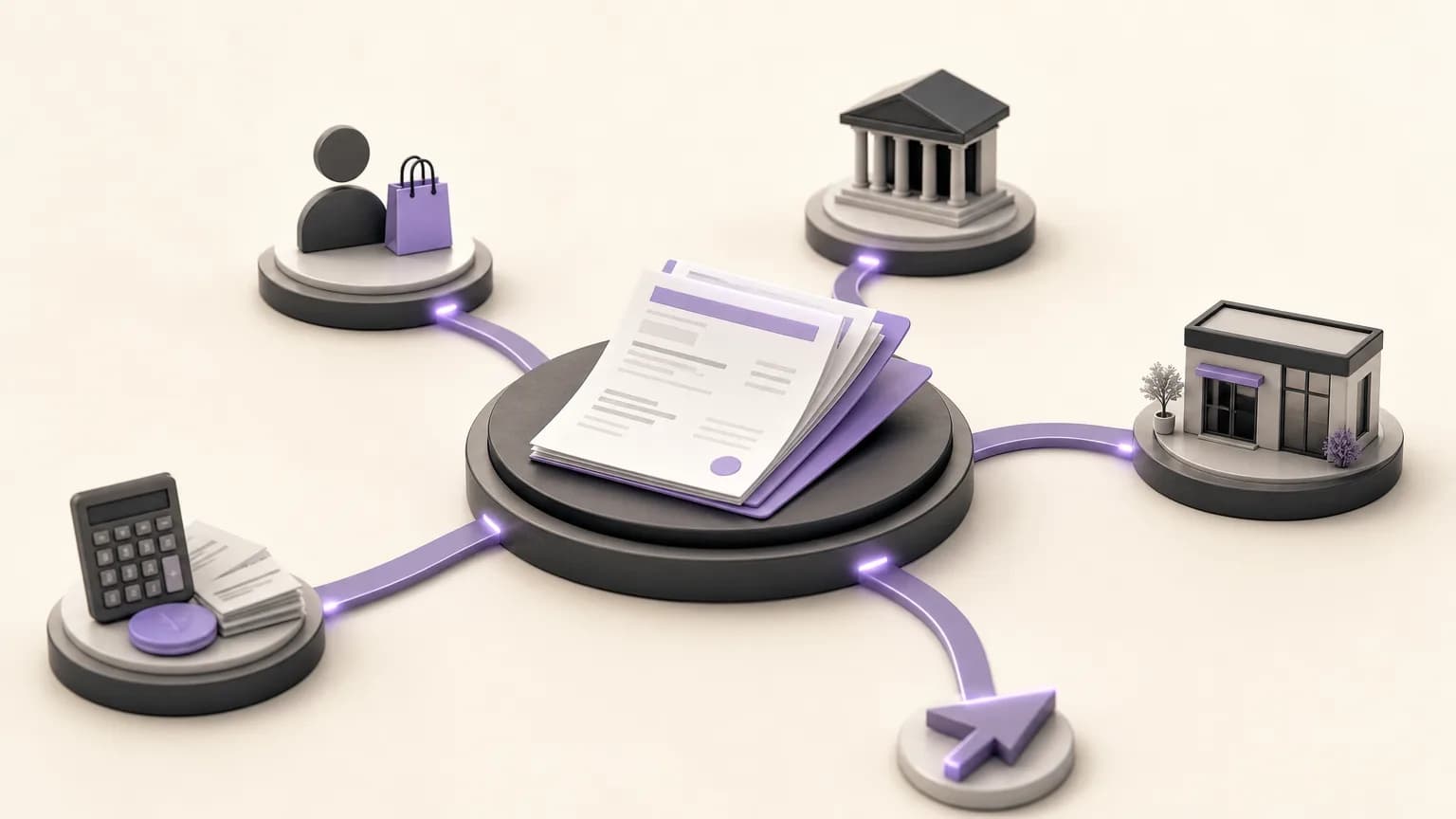 Illustration of reconciling a customer balance by connecting sales, collections, accounting, and branches