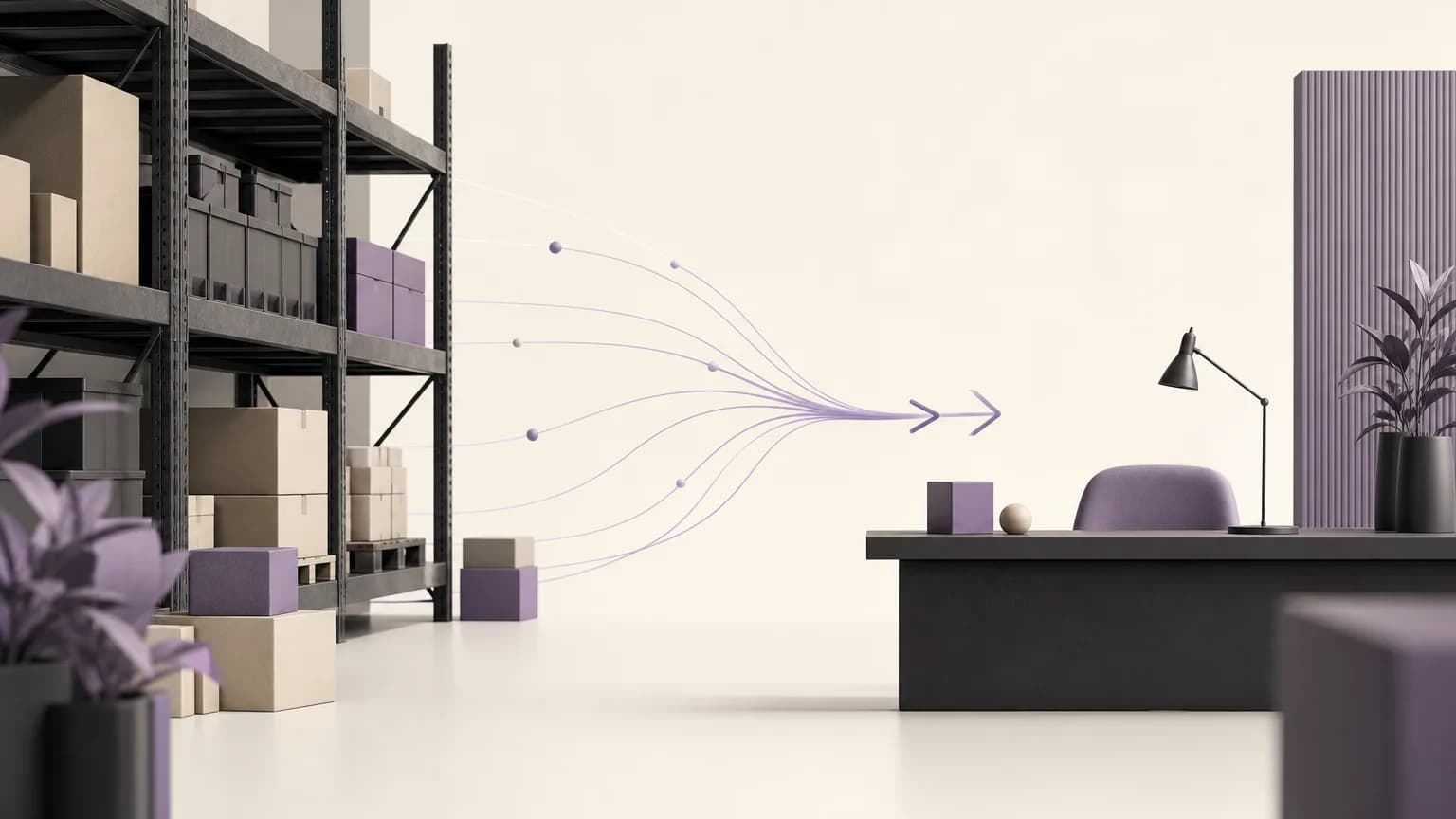 Illustration connecting inventory item movement with a reorder decision review
