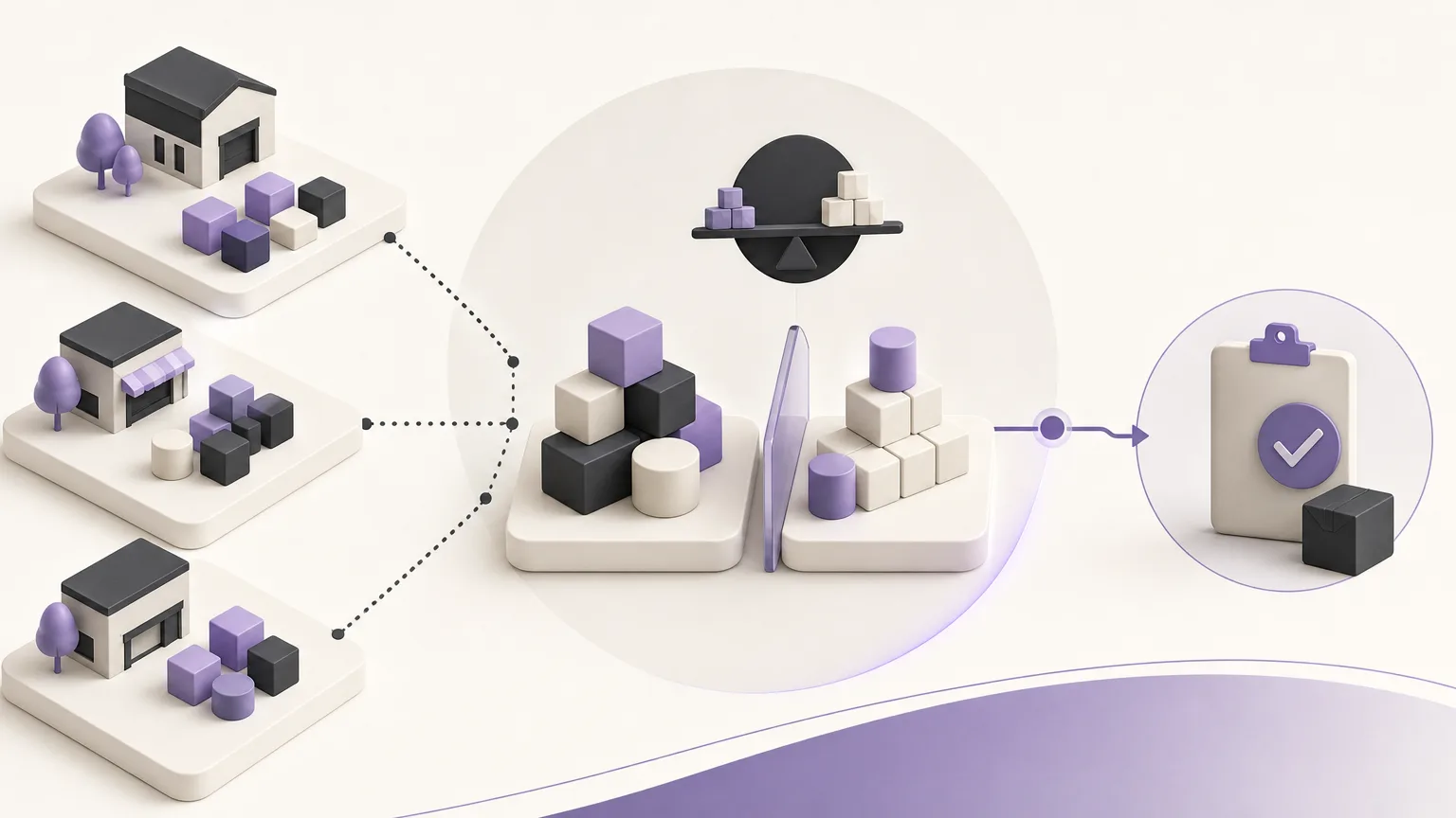 Illustration of organizing inventory data into a documented supply action