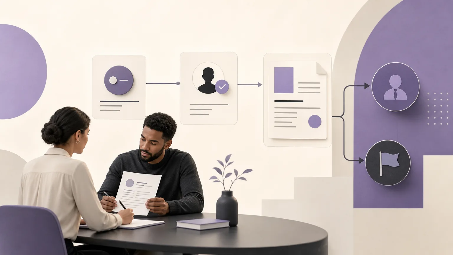 Visual workflow showing customer and invoice verification before matching or escalation