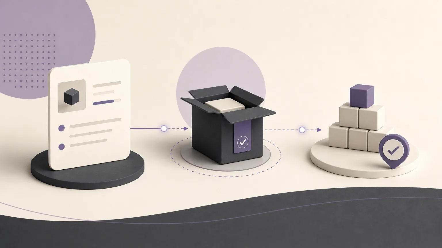 Editorial illustration connecting order status, reserved quantity, and available inventory